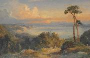 unknow artist Evening at Lake Constance Spain oil painting artist